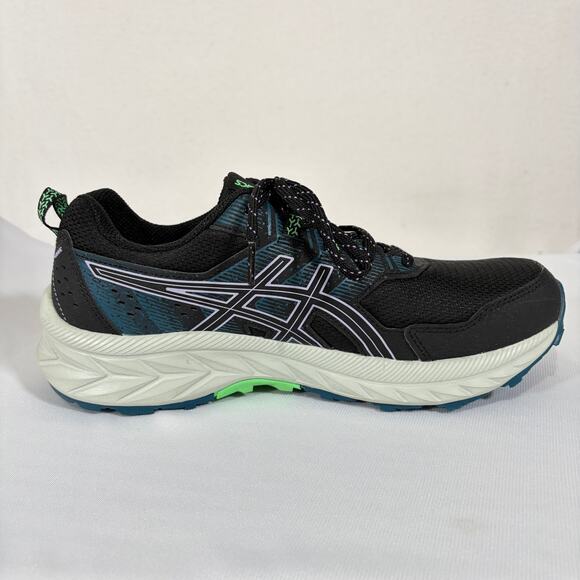 ASICS Running Shoes Womens 8.5 GEL-Venture 9 Black Blue Lace Up Trainer Sneakers - Picture 8 of 9